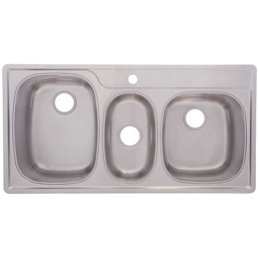 Franke USA FrankeUSA 43in x 22in Satin Deck and Silk Bowls Stainless Steel Triple Bowl Kitchen