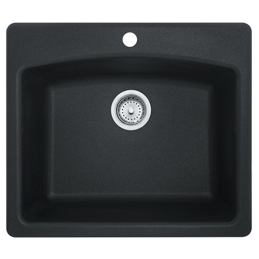 Ellipse 25 In X 22 In Onyx Single Basin Drop In 4 Hole Commercial Residential Kitchen Sink