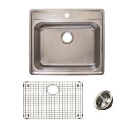 Franke Evolution All-in-One Drop-in Stainless Steel 25 in. 1-Hole Single Bowl Kitchen Sink Kit in Satin