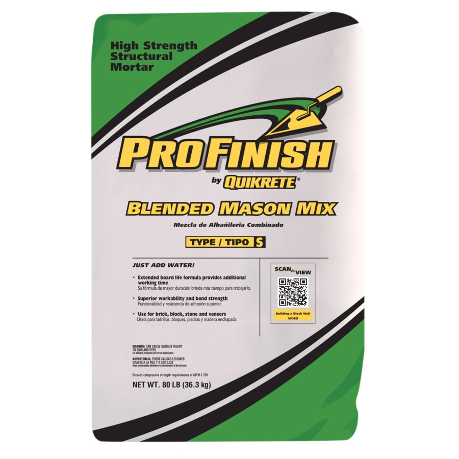 QUIKRETE Profinish 80lb Gray TypeS Mortar Mix in the Mortar Mix