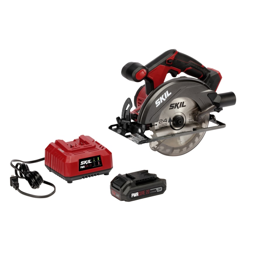 Skil Pwrcore 20 20 Volt 6 1 2 In Cordless Circular Saw With Steel