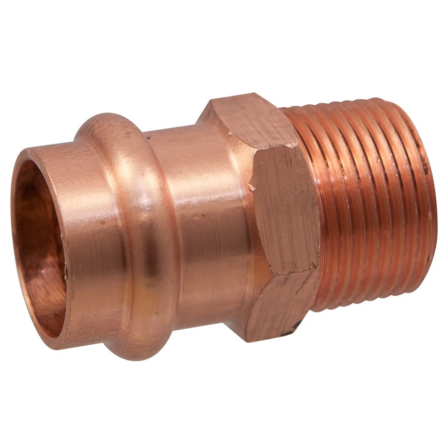 3/4-in x 3/4-in Copper Press-Fit Adapter Fitting at Lowes.com 3 4 Inch Copper Pipe Compression Fittings