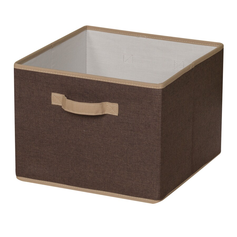 Household Essentials 618 10-in W x 13-in H x 13-in D Coffee Fabric Bin