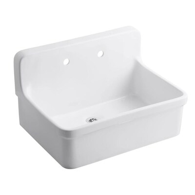 Kohler 18 In X 28 In White Wall Mount Vitreous China Laundry Sink
