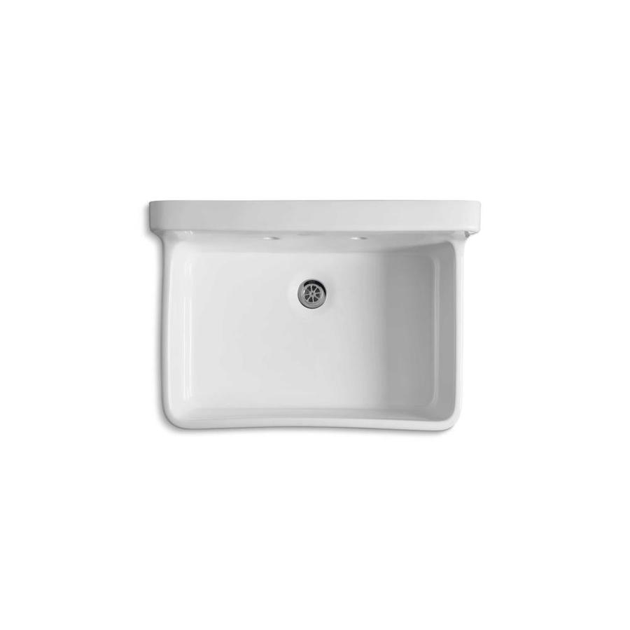 KOHLER Gilford White Wall Mount Laundry Sink 18-in x 28-in