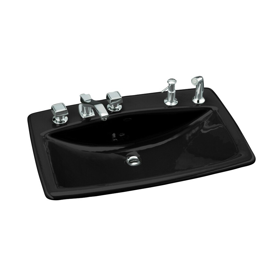 KOHLER Man's Lav Black Black Cast Iron Bath Sink in the Bathroom Sinks department at