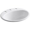 Shop KOHLER Farmington White Cast Iron Drop-in Oval Bathroom Sink with ...