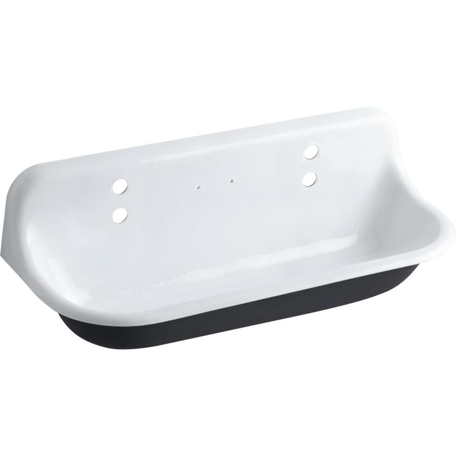 Kohler 14 In X 44 In Single Basin White Wall Mount Cast Iron