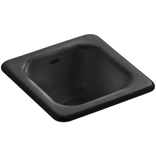 KOHLER Addison 13in L x 13in W Black Black Cast Iron DropIn