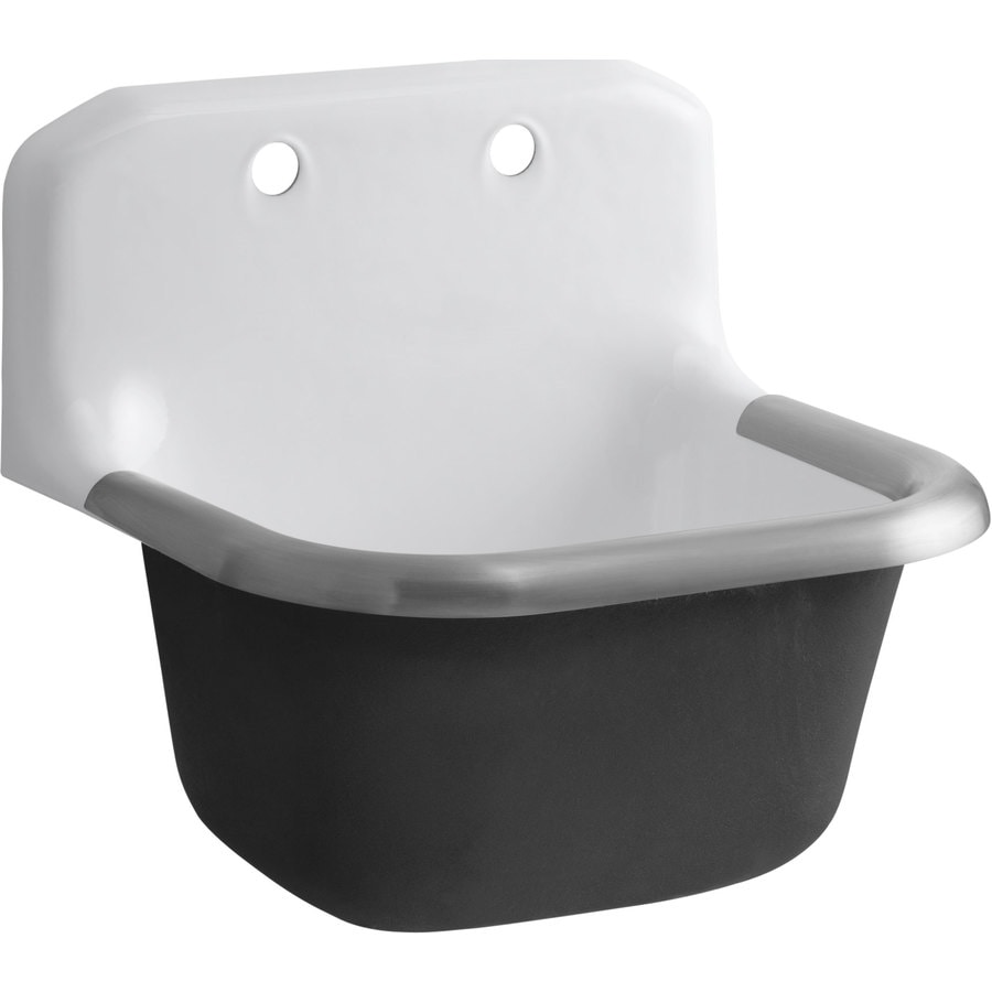 Kohler 20 25 In X 24 In 1 Basin White Wall Mount Cast Iron Laundry