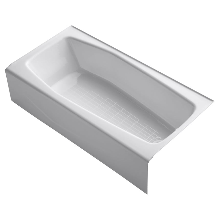 KOHLER Villager White Cast Iron Rectangular Skirted Bathtub with Right-Hand Drain (Common: 31-in x 60-in; Actual: 14-in x 30.25-in x 60-in)