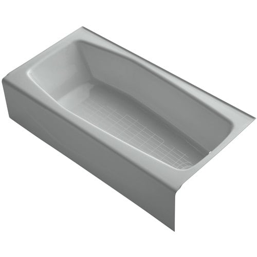 KOHLER Villager Ice Grey Cast Iron Rectangular Skirted Bathtub with ...