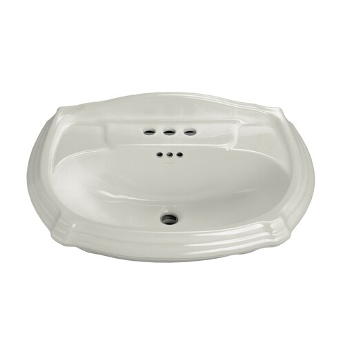 KOHLER Portrait 21in H Ice Grey Vitreous China Pedestal Sink at