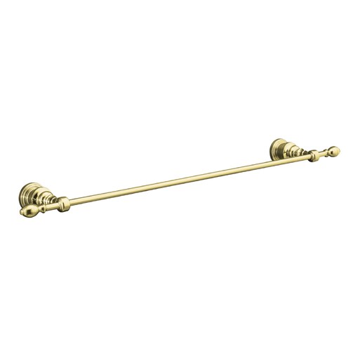 KOHLER IV 24in Vibrant Polished Brass Single Towel Bar in the