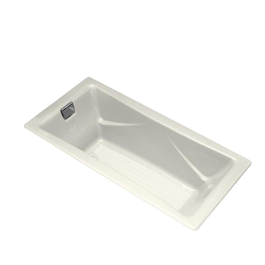 KOHLER Tea-For-Two Biscuit Cast Iron Rectangular Drop-in Bathtub with ...