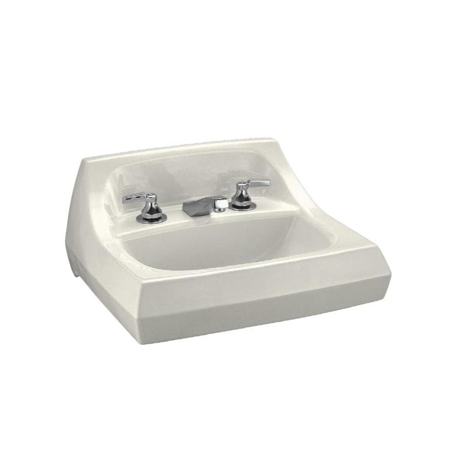 Shop KOHLER Kingston Biscuit Wall-Mount Rectangular Bathroom Sink with ...