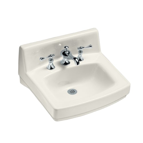 KOHLER Greenwich Biscuit Wall-Mount Rectangular Bathroom Sink with ...