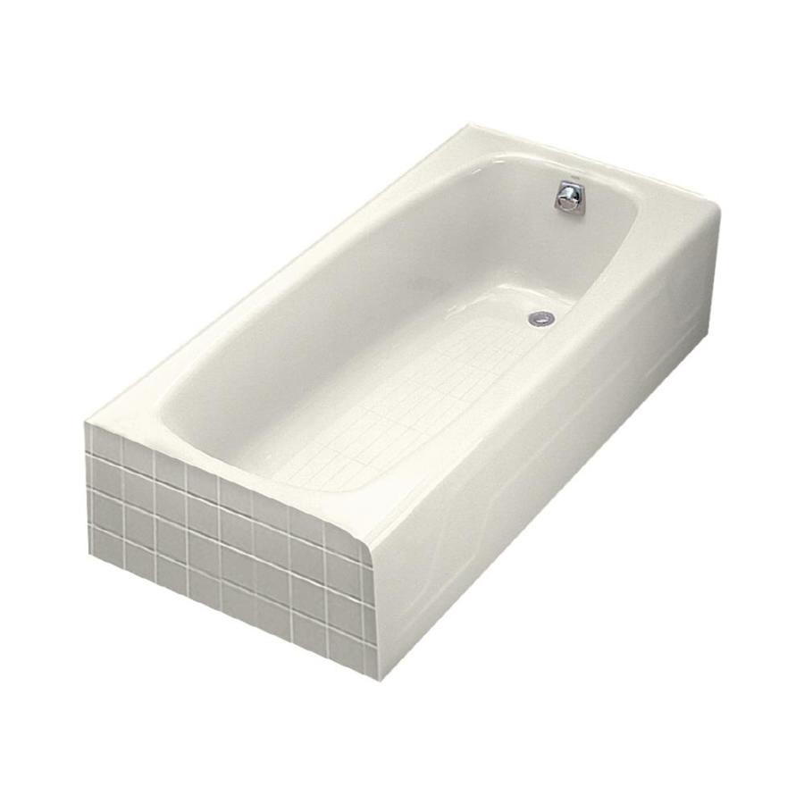 Shop KOHLER Dynametric 60in Biscuit with RightHand Drain at Lowes.com