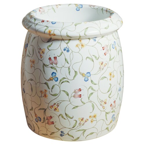 KOHLER English Trellis White Wastebasket at Lowes.com