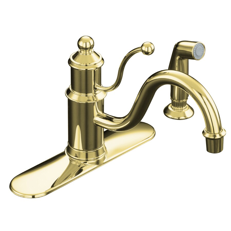 Kohler Antique Vibrant Polished Brass 1 Handle Low Arc