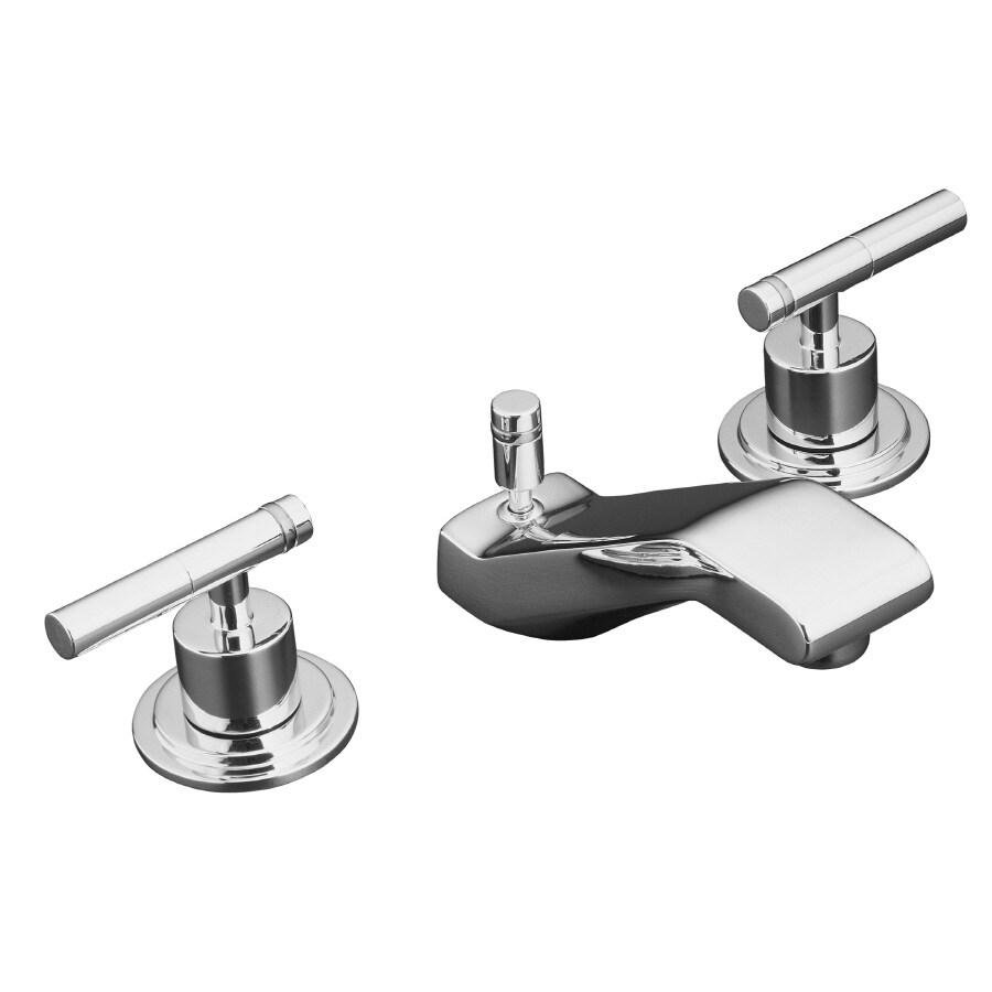 Kohler Taboret Polished Chrome Widespread 2 Handle Watersense Bathroom Sink Faucet With Drain At 6400