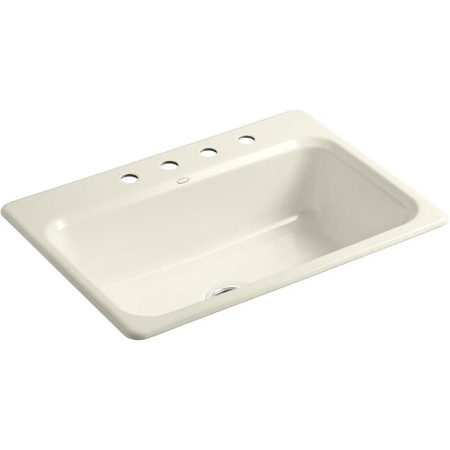 Bakersfield Drop-in Cast Iron 31 in. 4-Hole Single Bowl Kitchen Sink in White Bakersfield Drop-in Cast Iron 31 in. 4-Hole Single Bowl Kitchen Sink in White