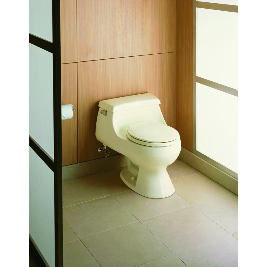 KOHLER Rialto Biscuit Round Standard Height Toilet 12-in Rough-In Size ...