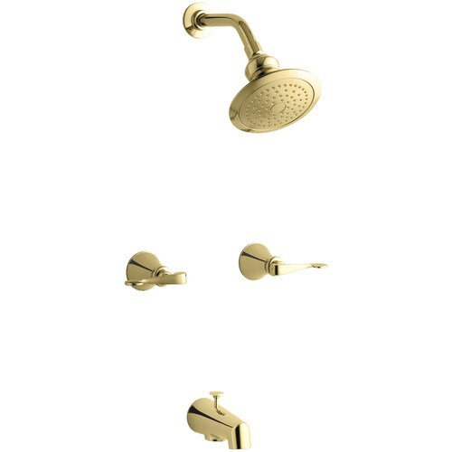 KOHLER Revival Vibrant Polished Brass 2-handle Bathtub And Shower ...