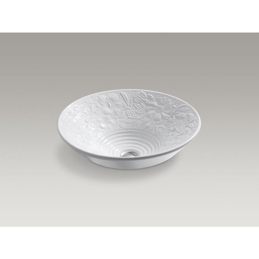 KOHLER Artist Edition Conical Bell White Vessel Round Bathroom Sink (16