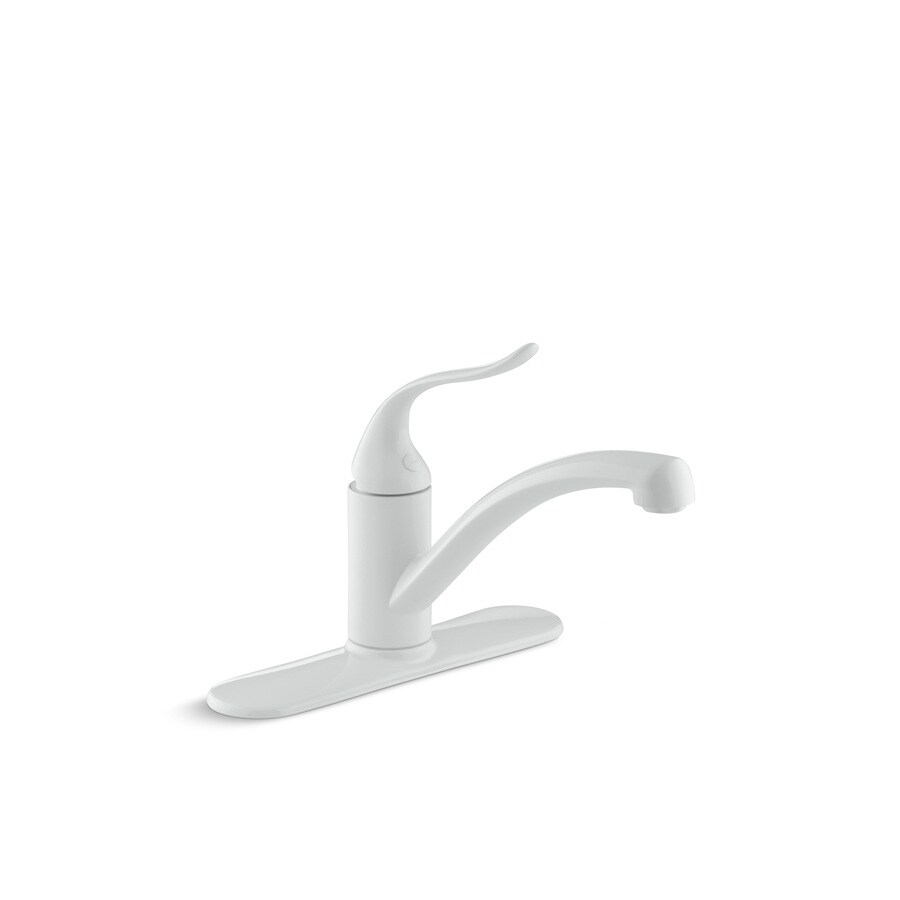 Kohler Coralais White 1 Handle Low Arc Kitchen Faucet At Lowes Com