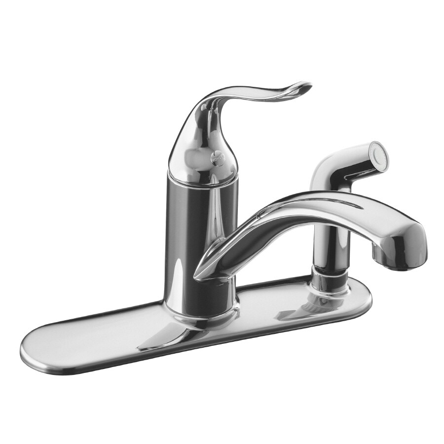 KOHLER Coralais Polished Chrome Single Handle Low-arc Kitchen Faucet ...