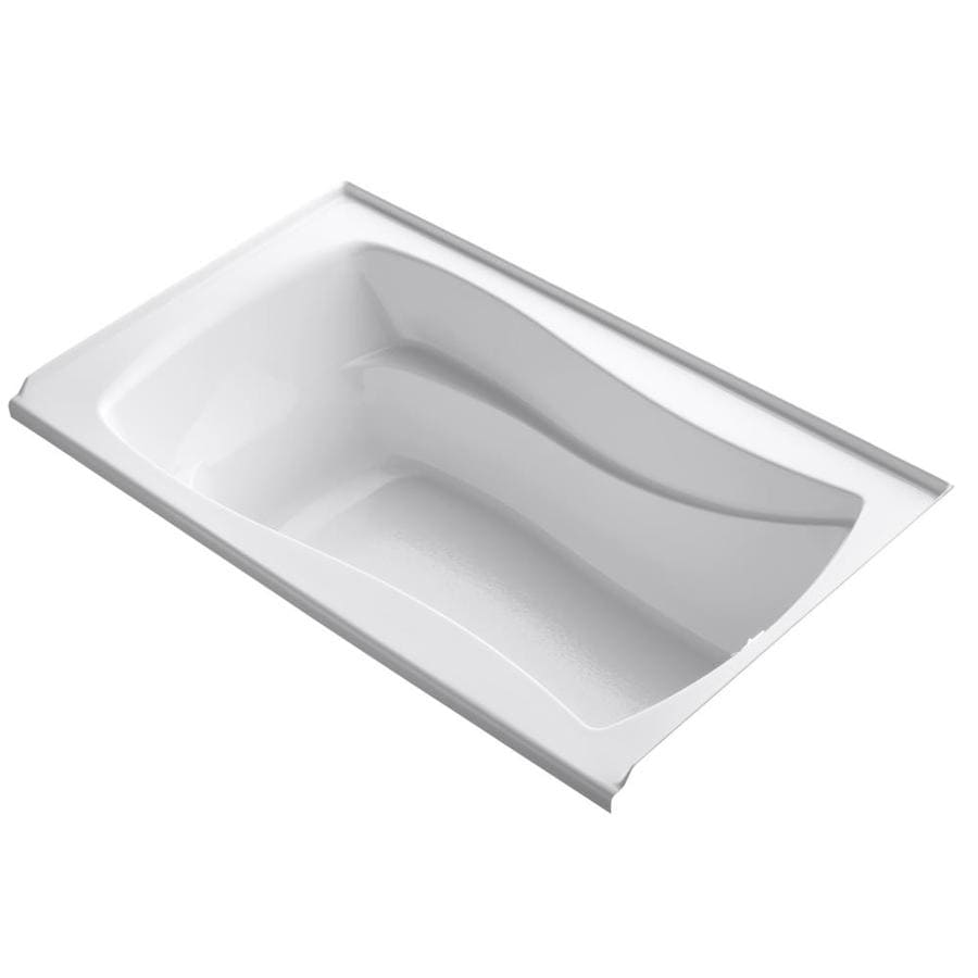 Shop KOHLER Mariposa 60in White Acrylic Alcove Bathtub with RightHand