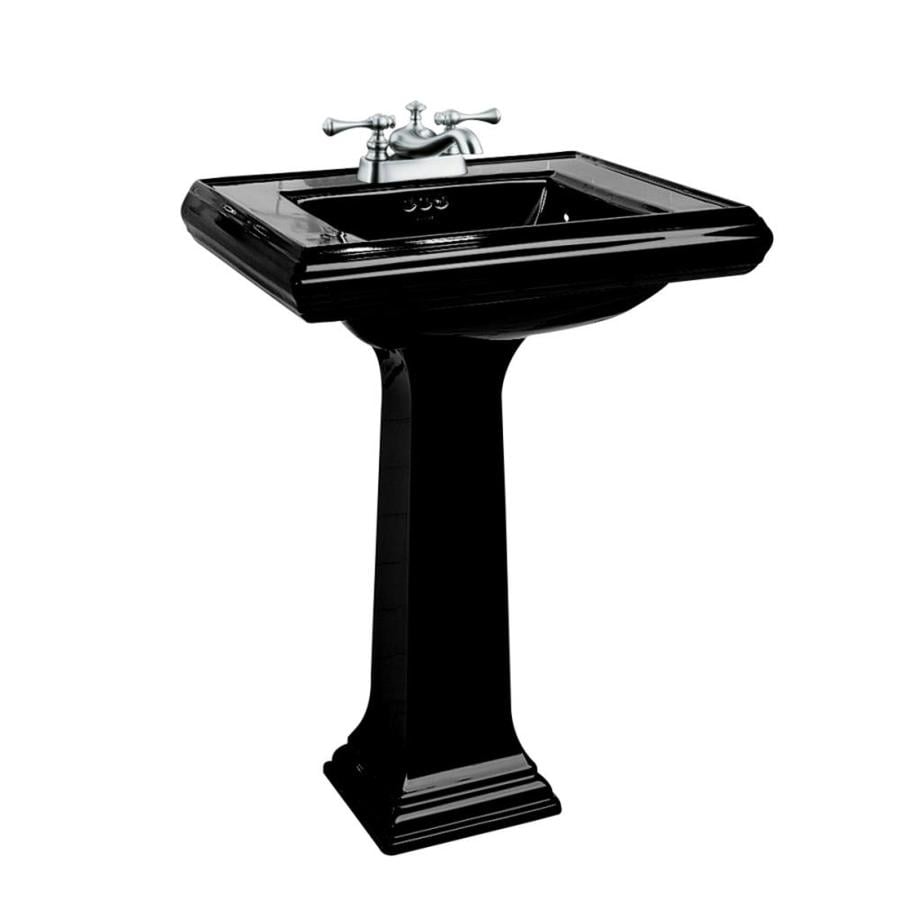 Shop KOHLER Memoirs 35-in H Black Black Fire Clay Pedestal Sink at ...