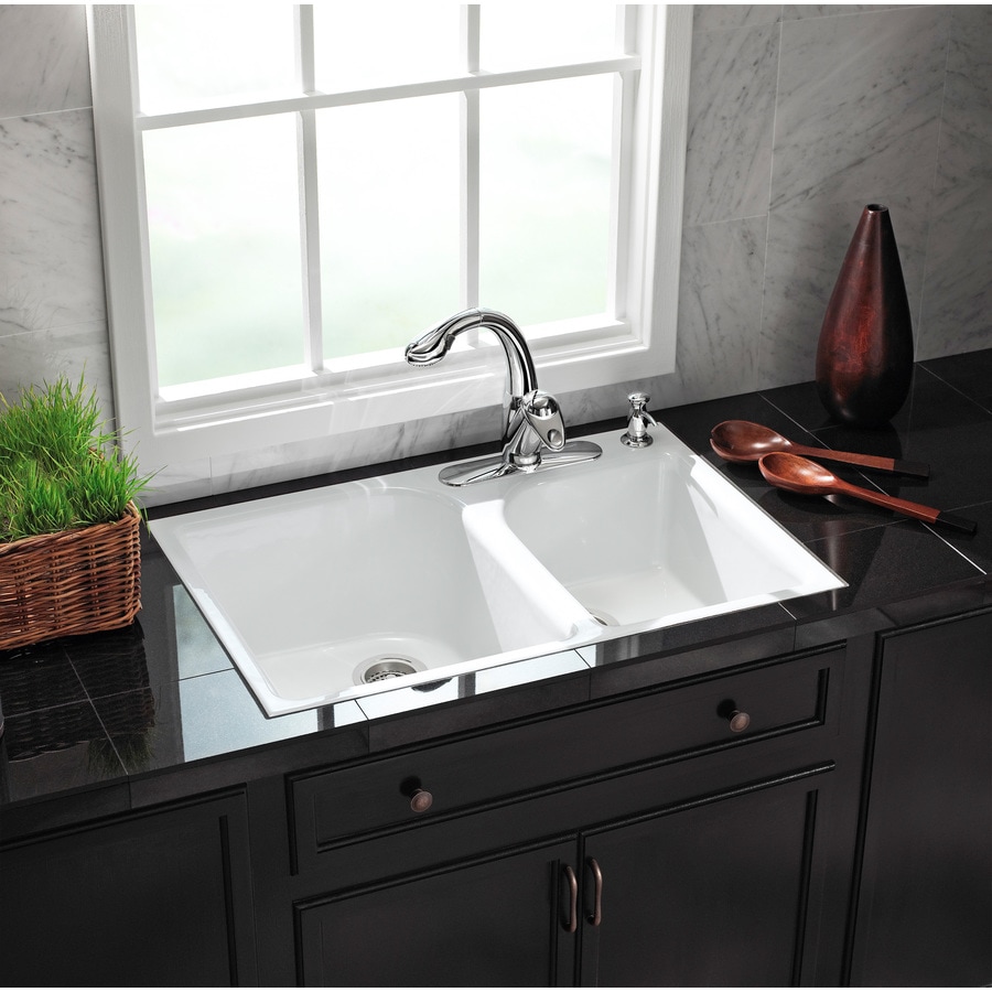 KOHLER Executive Chef 22.0000in x 33.0000in White DoubleBasin Cast