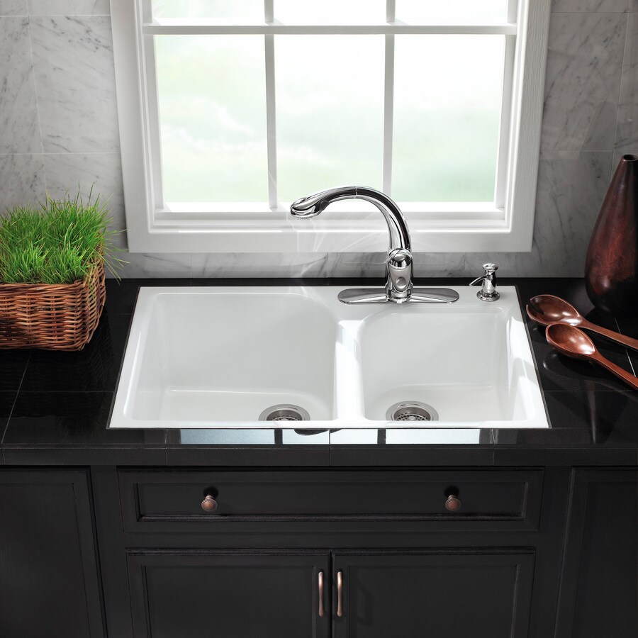 KOHLER Executive Chef 22.0000in x 33.0000in White DoubleBasin Cast