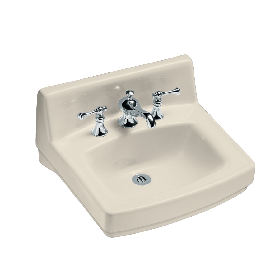 Shop KOHLER Greenwich Almond Wall-Mount Rectangular Bathroom Sink with ...
