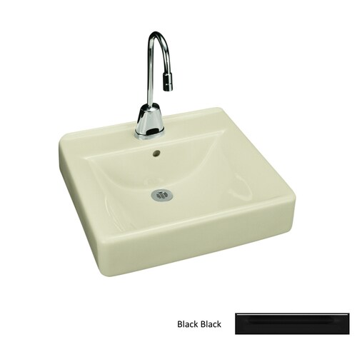 KOHLER Soho Black Black WallMount Rectangular Bathroom Sink with