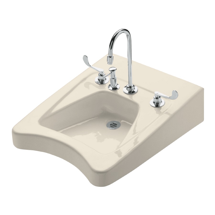 Kohler Morningside Almond Wall Mount Rectangular Bathroom Sink With Overflow Drain At 3998