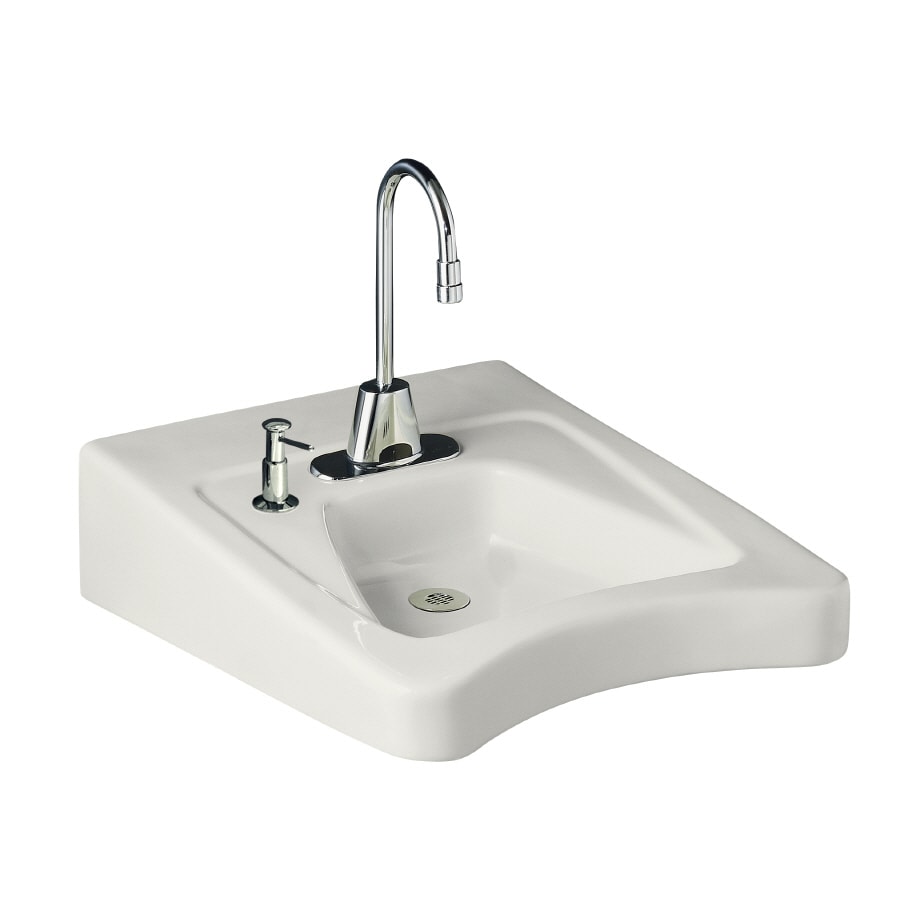 KOHLER Morningside White Wall-Mount Rectangular Bathroom Sink with ...