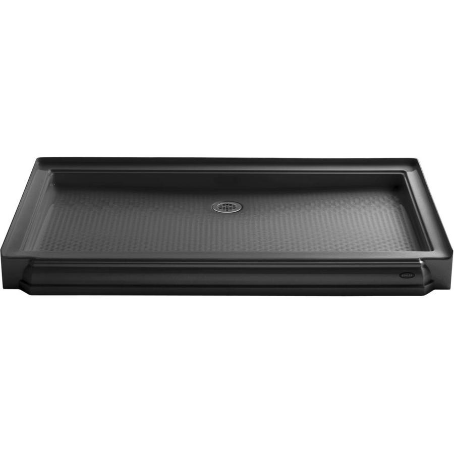 KOHLER Memoirs Black Acrylic Shower Base 34in W x 60in L with Back