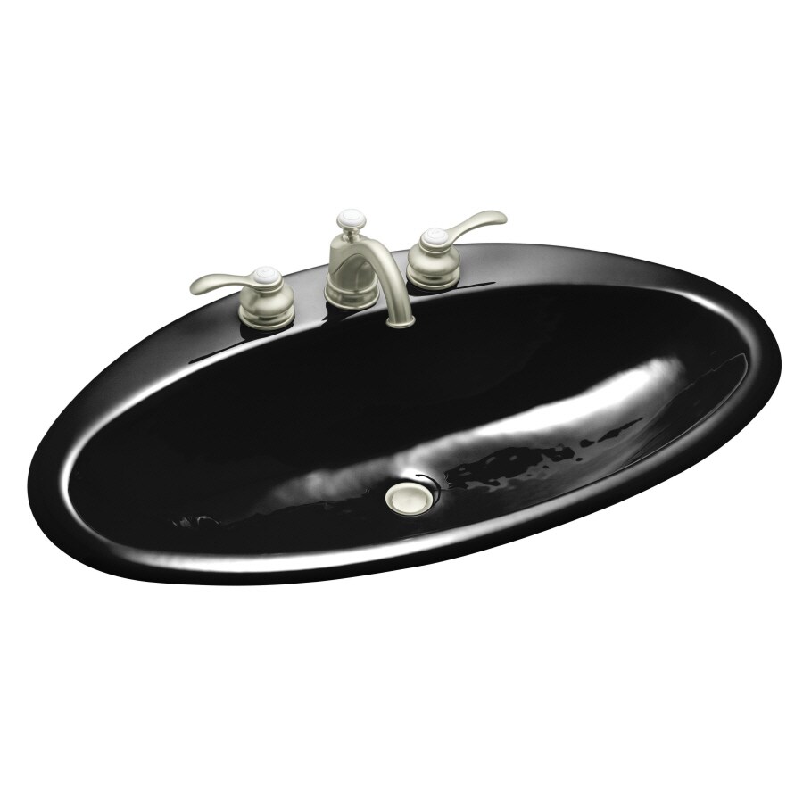 KOHLER Ellipse Black Black Cast Iron Bath Sink at
