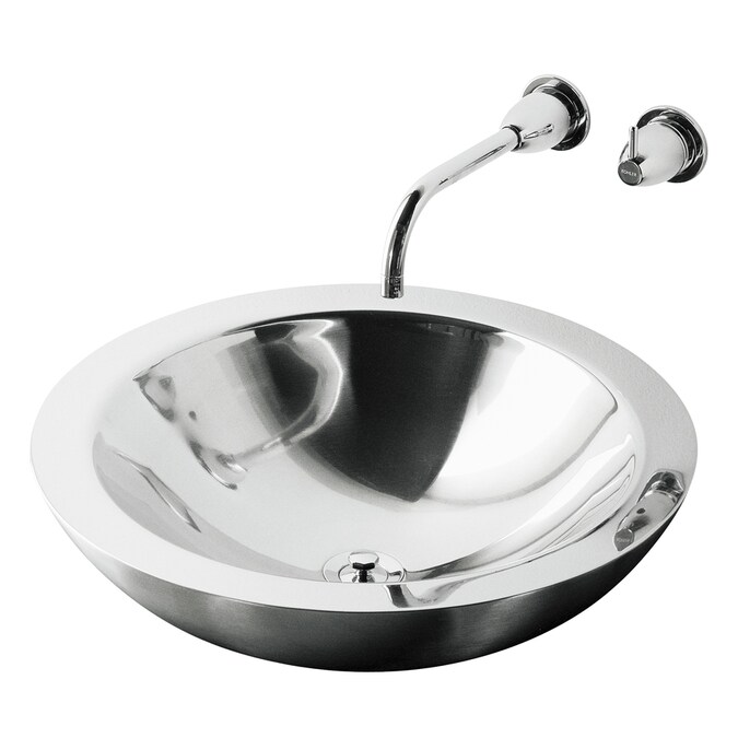 KOHLER Timpani Stainless Steel Stainless Steel Vessel Round Bathroom Kohler Stainless Steel Bathroom Sink