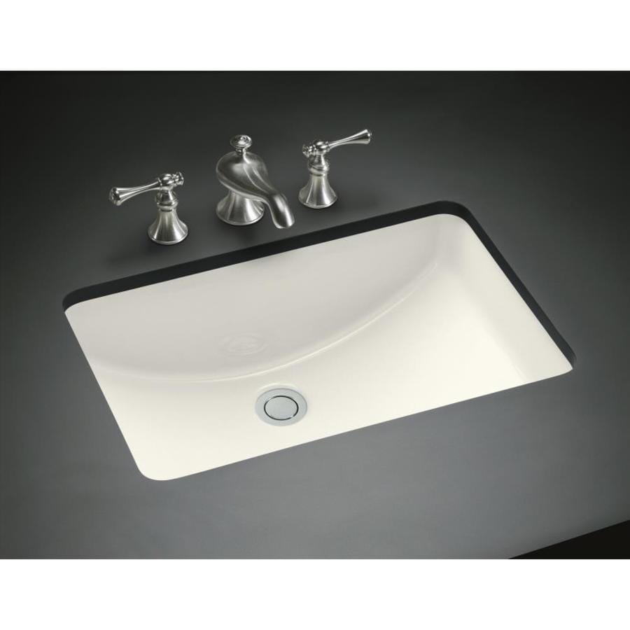 Shop KOHLER Ladena Biscuit Undermount Rectangular Bathroom Sink at Lowes.com