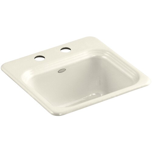 KOHLER Northland Almond Single Bowl Cast Iron Drop-in Commercial ...