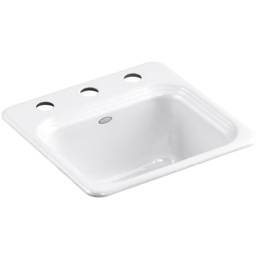 KOHLER Northland Cast Iron 15 in. Drop-In Bar Sink in White