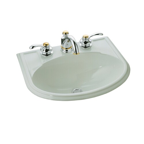 KOHLER Devonshire Ice Grey DropIn Oval Bathroom Sink with Overflow