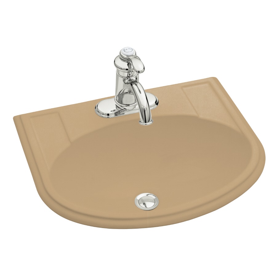 KOHLER Devonshire Mexican Sand DropIn Oval Bathroom Sink (19.75in x