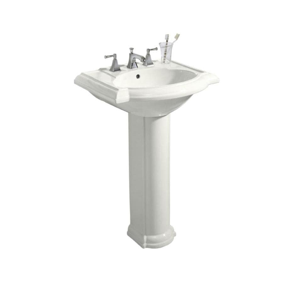 KOHLER Devonshire 33.5in H White Vitreous China Pedestal Sink Combo in