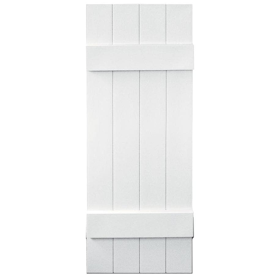 Vantage 2-Pack White Board and Batten Vinyl Exterior Shutters (Common ...