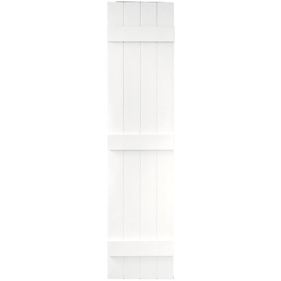 Vantage 2-Pack White Board and Batten Vinyl Exterior Shutters (Common ...